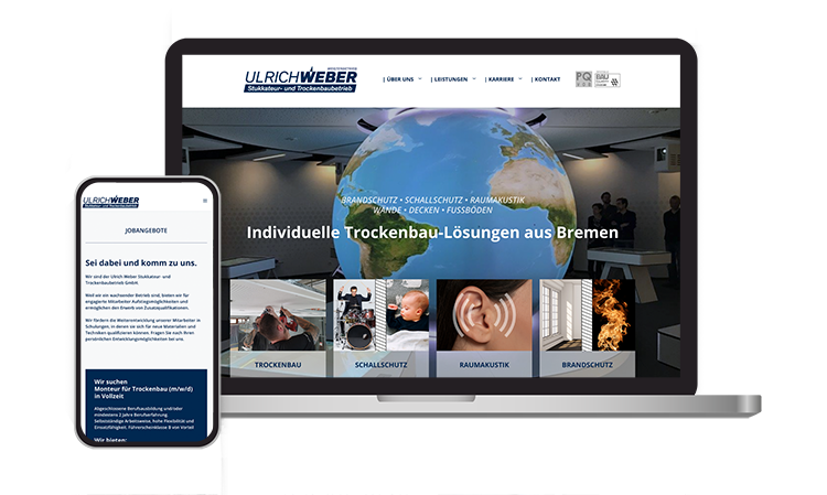 Website Ulrich Weber Trockenbau, Bremen